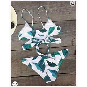 Women's Two Piece V Neck Wrap Back Tie Bikini Set (Size M)